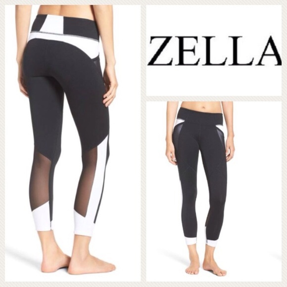 Zella Color Block Mesh Panel Leggings - Picture 2 of 2